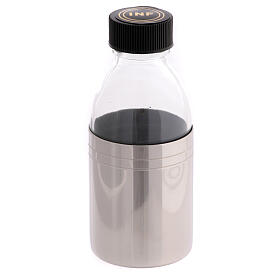 Ölgefäß, INF, Glasflasche mit Messingverkleidung, 125 ml