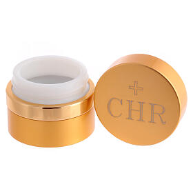 Round holy oil stock 30 ml aluminum Holy Chrism golden