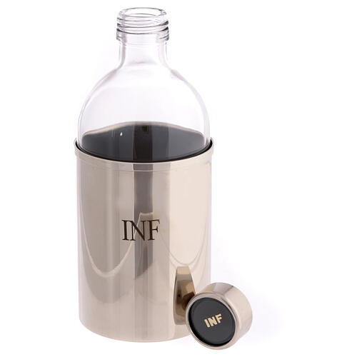 Ölgefäß, INF, Glasflasche mit Messingverkleidung, 500 ml 2