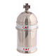 Holy oil container 30 ml silver with imitation leather case Catechumens  s1