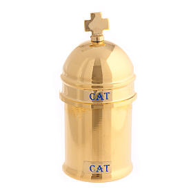 Golden holy oil container 30 ml Catechumens with case