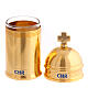 Vaso dourado 30 ml estojo imitação de couro óleo Crisma s2