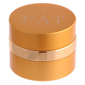 Vaso santo óleo CAT alumínio dourado 5x5 cm