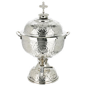 Holy oil stock of the Catechumens, silver finish, 5 litres