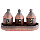 Ceramic set of holy oils in ancient terracotta s1