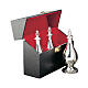 Case with silver-plated brass holy oils, 8 in, set by Molina s1