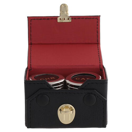 Case with two silver-plated holy oil stocks for Chrism and Catechumen oils 4