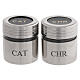 Estojo com dois vasos para óleos Crismal (CHR) e dos Catecúmenos (CAT) em metal prateado s1