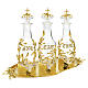 Glass cruets for Holy Oils on 18 kt gold-plated tray by Pical Arte Creazioni s1
