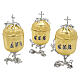 Set of three silver-plated brass Holy oil stocks, Pical Arte Creazioni s1