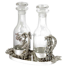 Ampolle da altare mod. a Cilindro placcate argento con cristalli Pical Arte