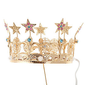 Luminous crown in brass filigree gold color