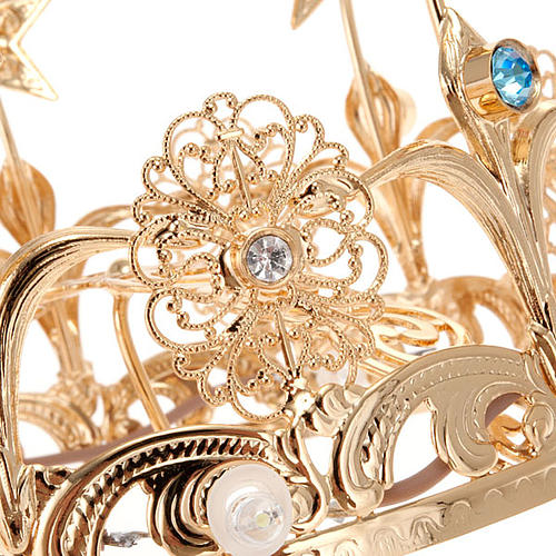 Luminous crown in brass filigree gold color 6