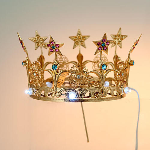 Luminous Gold Star Crown in Brass Filigree 2