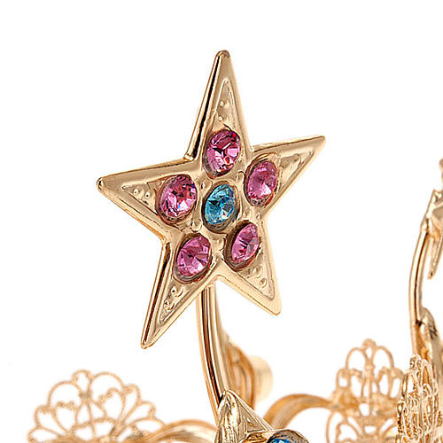 Luminous Gold Star Crown in Brass Filigree 5