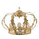 Coroa Nossa Senhora latão dourado strass azuis  s1