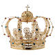 Our Lady Imperial Crown in Golden Brass - Colored Strass with Cross s1