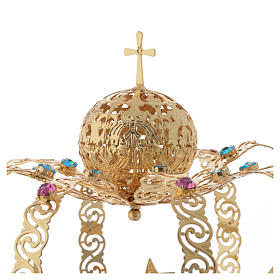 Krone Madonna vergoldete Messing - Sterne gefarbte Kristalle s3