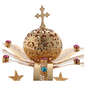 Krone Madonna vergoldete Messing - Sterne gefarbte Kristalle s3