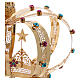 Krone Madonna vergoldete Messing - Sterne gefarbte Kristalle s4