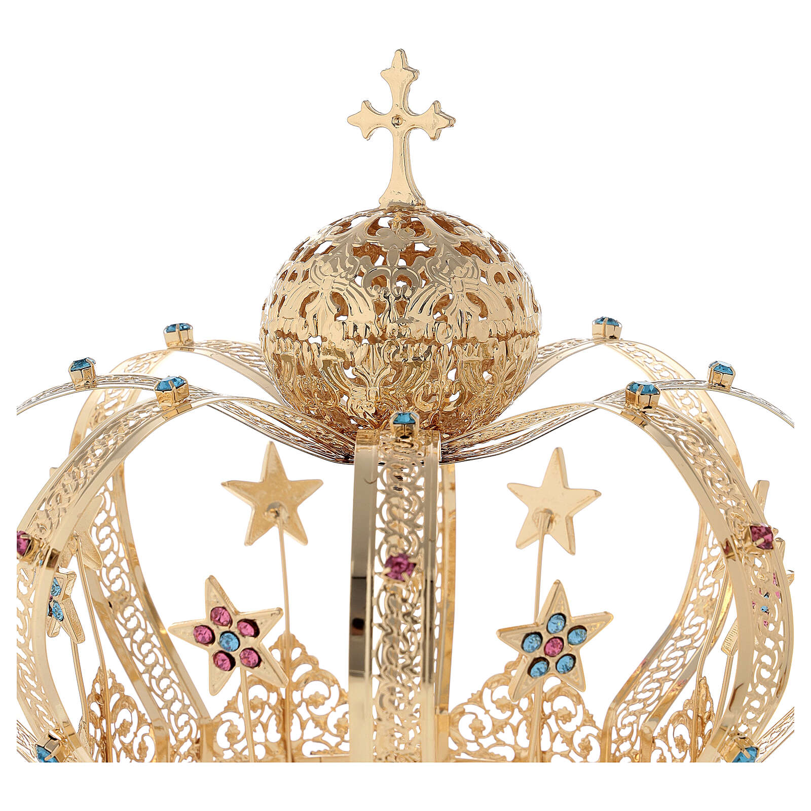 Crocifisso In Vetro Di Murano Holyart 25 Cm Con Strass E Cristalli - Colore Argento