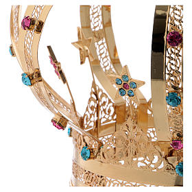 Our Lady crown golden brass - colored strass stars s5