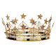 Crown stars and colored strass golden brass s1