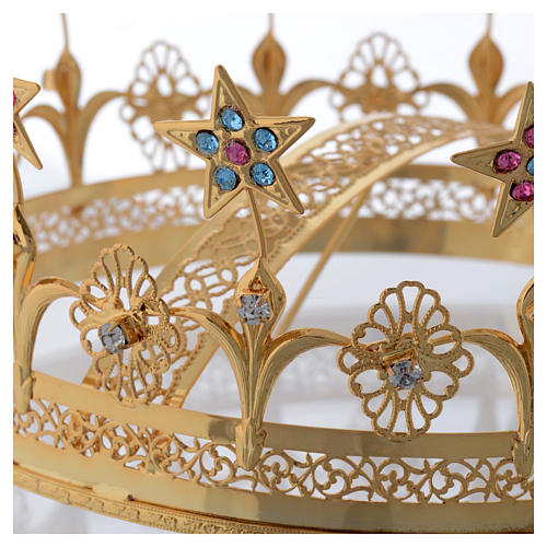 Coroa Nossa Senhora latão dourado filigrana 3