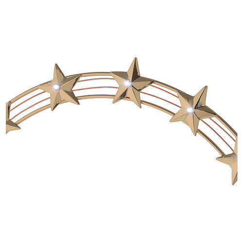 Luminous halo in gilded brass with LED, 30 cm dia 3