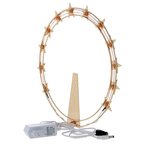 Luminous halo in gilded brass with LED, 30 cm dia 5