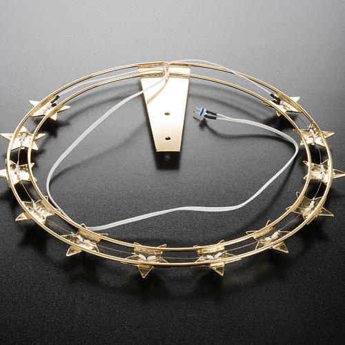 Auréole lumineuse avec ampoules laiton doré, 30 cm 6