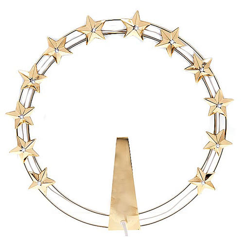 Aureola luminosa LED ottone dorato diam. 30 cm 1