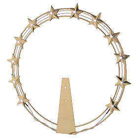Luminous Starry Halo in Gilded Brass with LEDs, 30 cm diameter