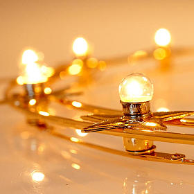 Luminous halo in gilded brass with bulbs, 40 cm dia s4