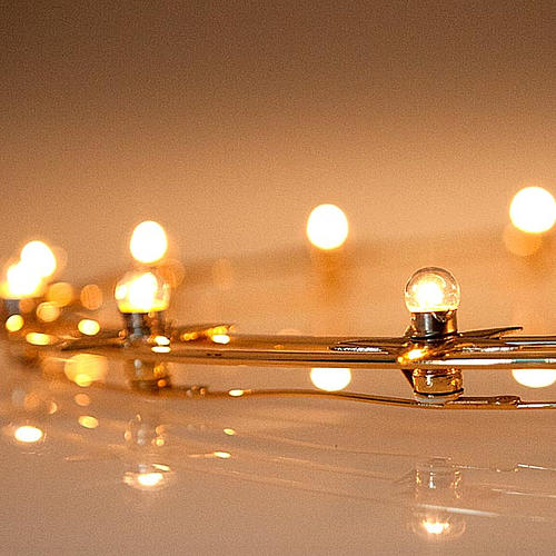 Aureola luminosa Lampadine ottone dorato diam. 40 cm 3