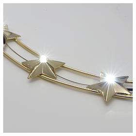 Auréola estrelas com LED em latão 40 cm