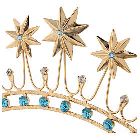 Crown for Statues in Golden Brass and color stones