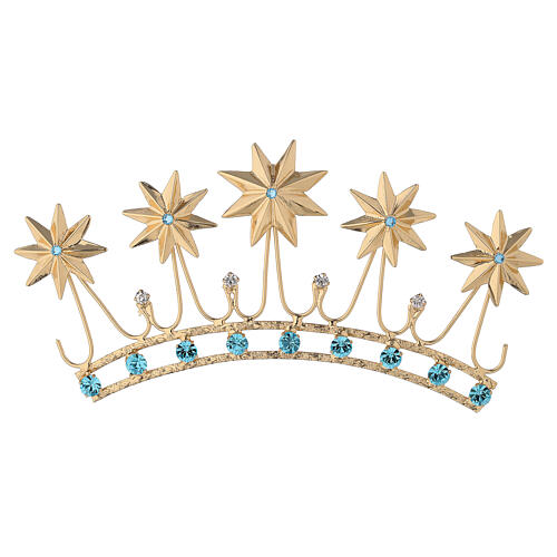 Crown for Statues in Golden Brass and color stones 1
