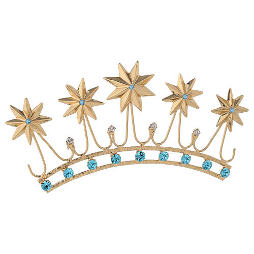 Crown for Statues in Golden Brass and color stones 5