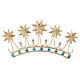 Crown for Statues in Golden Brass and color stones s1