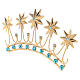 Crown for Statues in Golden Brass and color stones s3