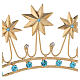 Crown for Statues in Golden Brass and color stones s6