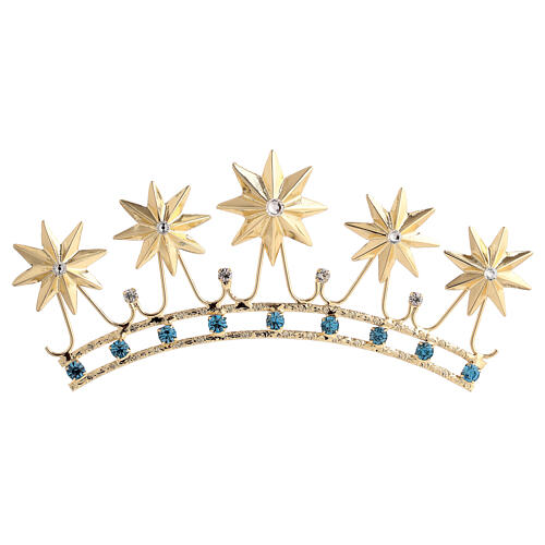 Crown for Statues in Golden Brass with Color Stones 1