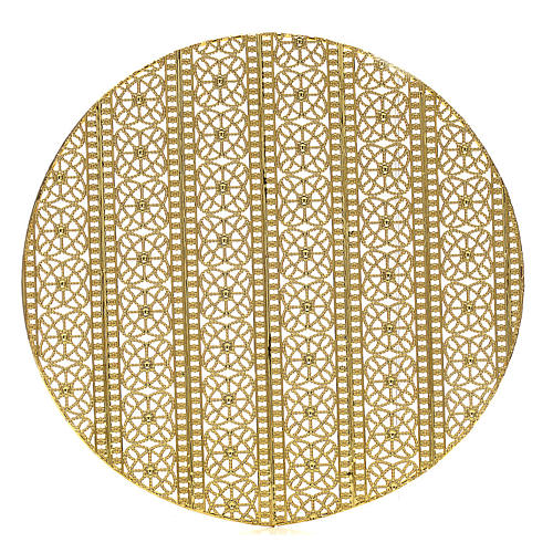 Stallario aus vergoldetem Messingfiligran mit Stickereimuster 1