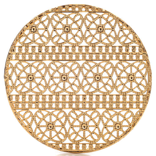 Resplendor latão filigrana dourada e motivo geométrico 4