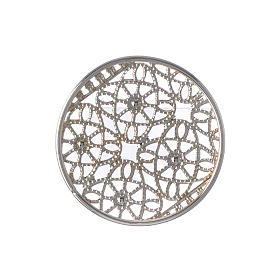 Silver Round Halo in Plated Brass Filigree s5