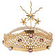 Tiara for statues in gold-plated filigree and color stones s1
