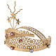 Tiara for statues in gold-plated filigree and color stones s3