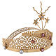 Tiara for statues in gold-plated filigree and color stones s5