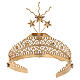 Tiara for statues in gold-plated filigree and color stones s6